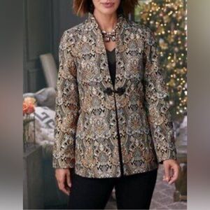 Soft Surroundings Venezia paisley metallic tapestry jkt WM L holiday party